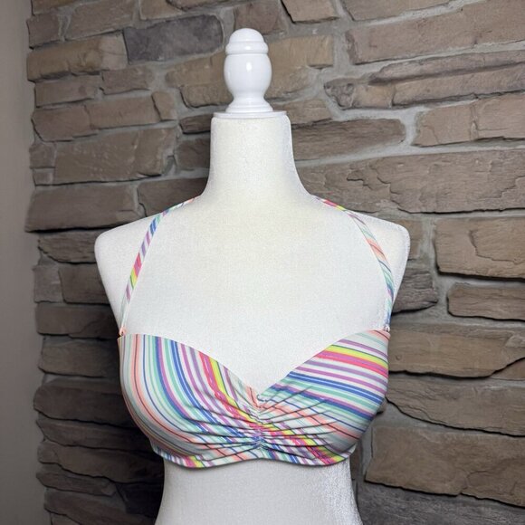 Victoria’s Secret Halter Bikini Swim Top 34DD Padded Underwire Multicolor - Picture 1 of 9